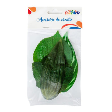Accesorii creatie - frunze plastic, diverse modele, didactic, set 4 buc, Colorarte MY045