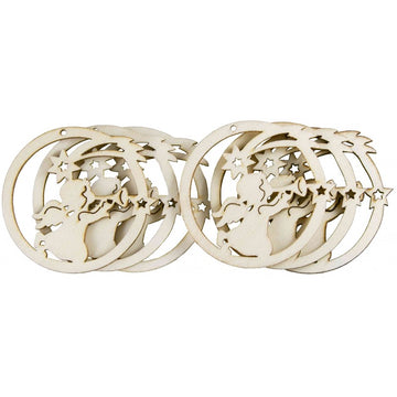 Accesorii creatie - lemn decupat - glob cu ingeras, set 6 buc, Colorarte