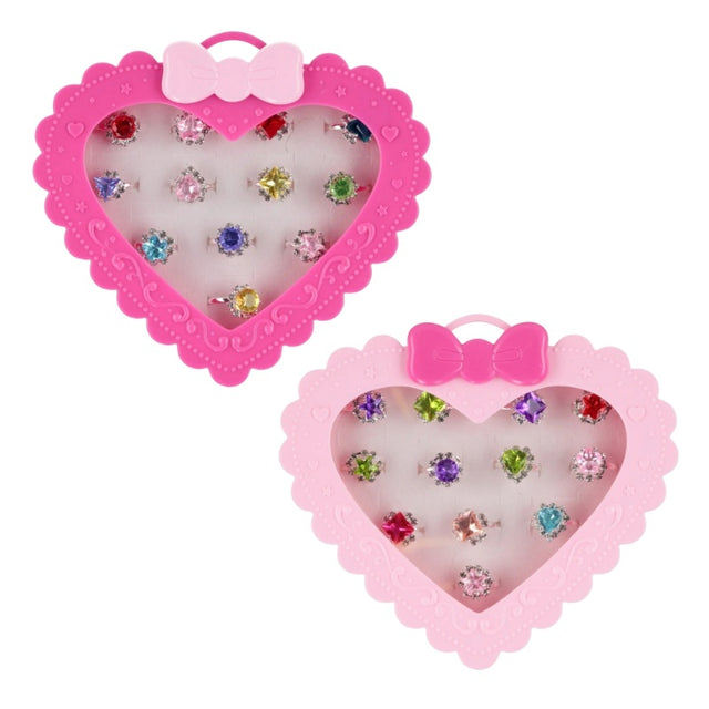 Inele - diamant, cutie inima, 13 cm, set 12 buc, MegaCreative 543826