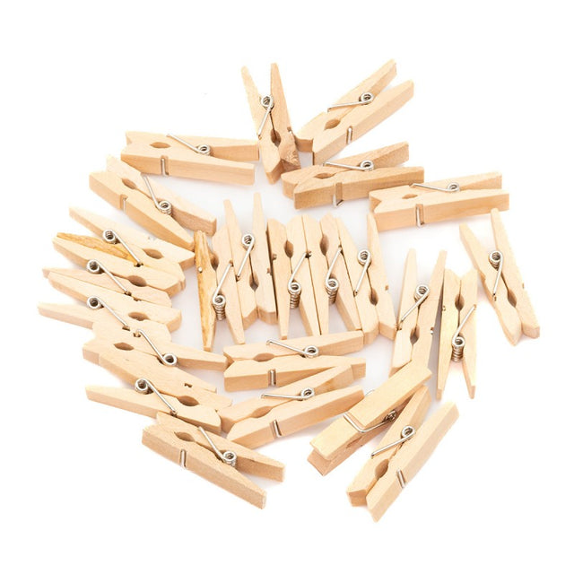Accesorii creatie - lemn - carlig, natur, 3.5cm, set 24 buc, Colorarte