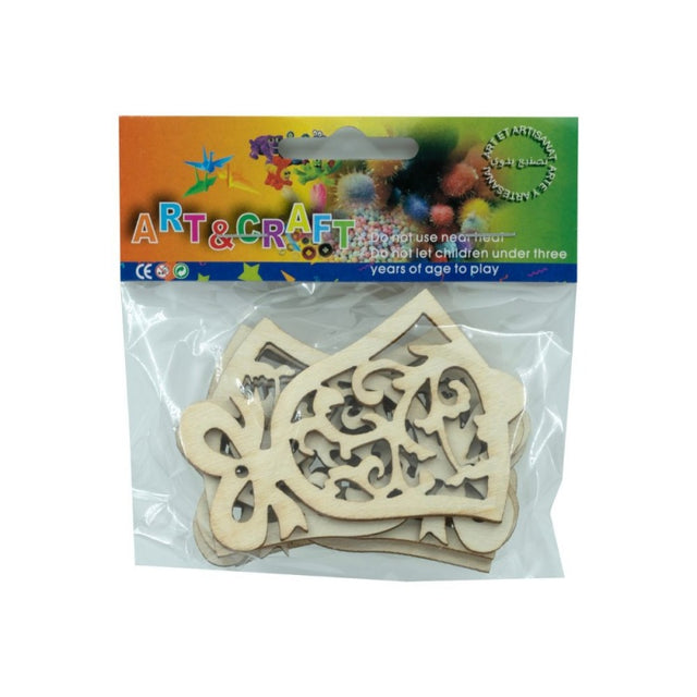 Accesorii creatie - lemn decupat - clopotel cu fundita, set 6 buc, Colorarte, FS-MF