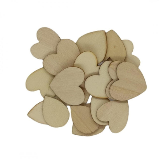 Accesorii creatie - lemn - inima, set 20 buc, Colorarte