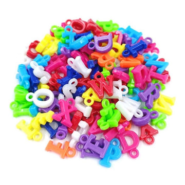 Accesorii creatie - margele alfabet plastic, diverse culori, set 80-100 buc, Colorarte