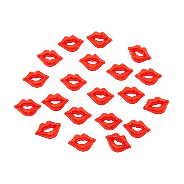 Accesorii creatie - margele buze plastic, rosii, 20mm, set 20 buc, Colorarte