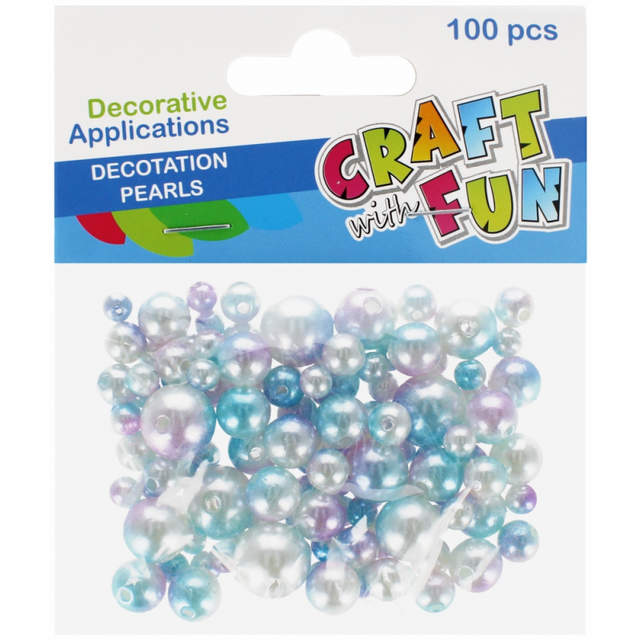 Accesorii craft - margele perle, 5-12mm, mov, set 100 buc, Craft with Fun, 521619