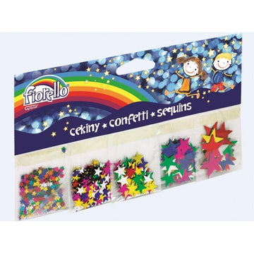Accesorii creatie - confetti, stele, 5 dimensiuni x 2g, 10g, Fiorello, GR-K251 / 170-2243