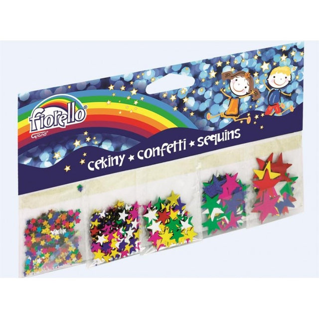 Accesorii creatie - confetti, stele, 5 dimensiuni x 2g, 10g, Fiorello, GR-K251 / 170-2243