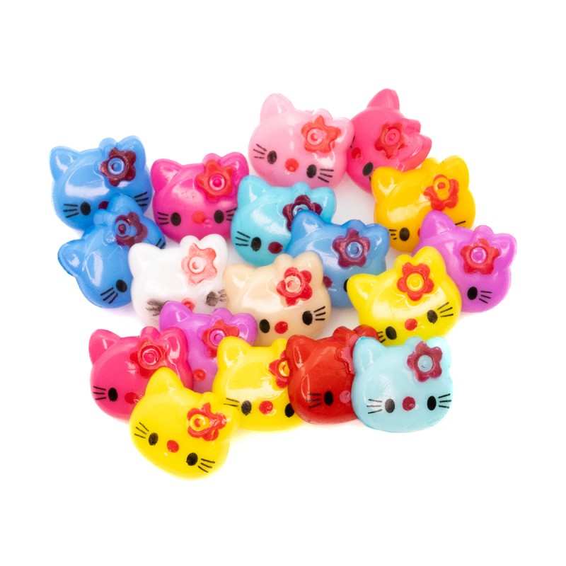 Accesorii creatie - nasturi pisici plastic, diverse culori, 15mm, VRAC, set 1000 buc, Colorarte