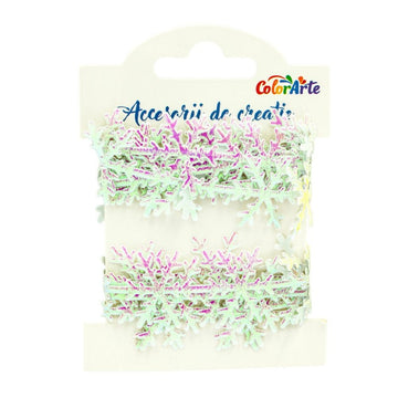 Accesorii creatie - panglica decorativa, fulg de nea fosforescent, 2.5cm x 2m, Colorarte MY023