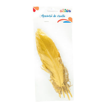Accesorii creatie - pene aurii, 15-20cm, set 4 buc, Colorarte
