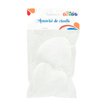 Accesorii creatie - polistiren - inima, 8cm, set 2 buc, Colorarte