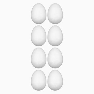 Accesorii creatie - polistiren - ou, alb, 5cm, set 8 buc, Colorarte, MY02