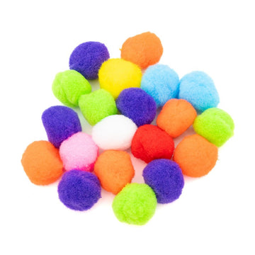 Accesorii creatie - Pom Pom textil, diverse culori cu sclipici, 10mm, set 60 buc, Colorarte