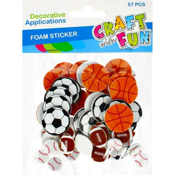 Abtibilduri - mingi diverse sporturi, set 57 buc, 12x16x1 cm, Craft with Fun, 480889