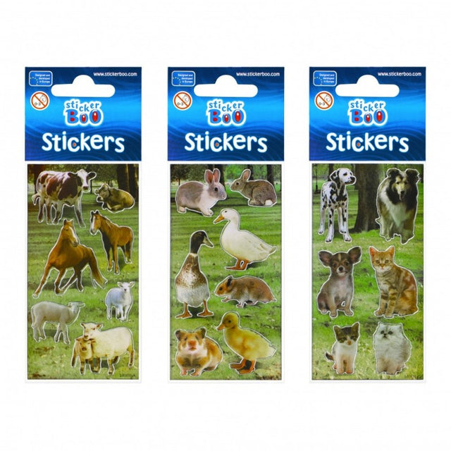 Abtibilduri - animale domestice, set 6-7 buc, Sticker Boo, 382529