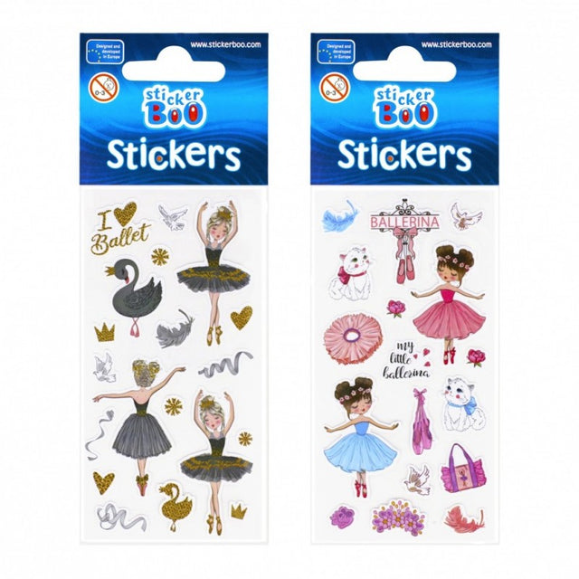 Abtibilduri - balerina, set 17-19 buc, Sticker Boo, 489558