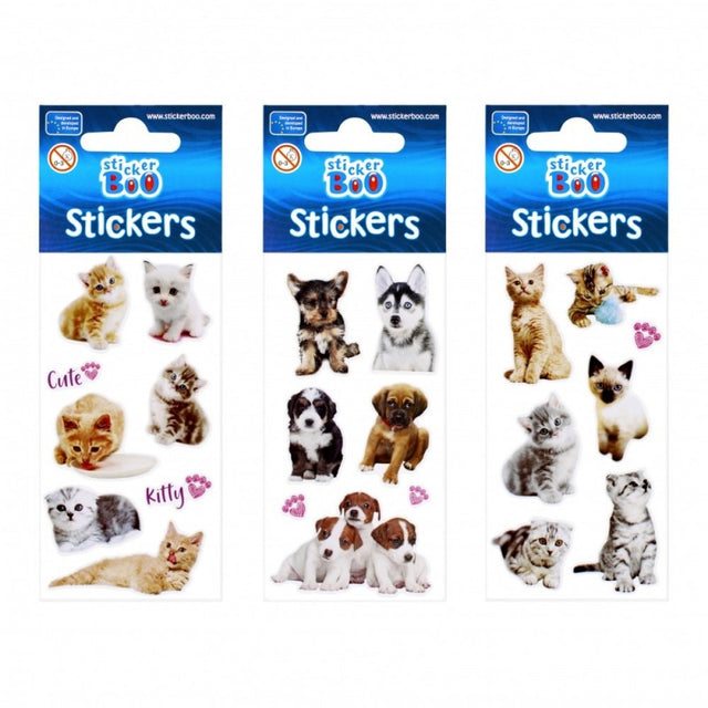 Abtibilduri - catei, pisici, set 7-8 buc, Sticker Boo, 476945
