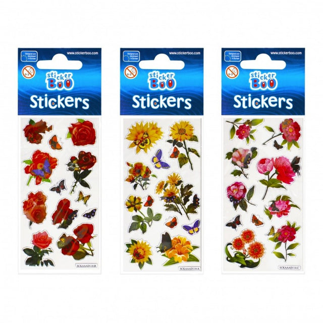 Abtibilduri - flori gradina, set 10-13 buc, Sticker Boo, 382524