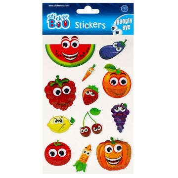 Abtibilduri - fructe, legume, set 12 buc, Sticker Boo, 493716