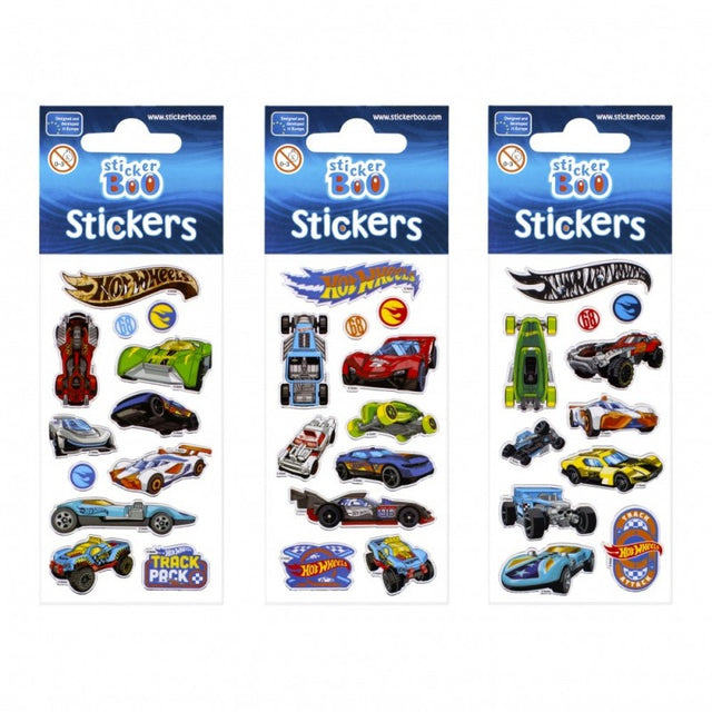 Abtibilduri - Hot Wheels, set 12 buc, Sticker Boo, 262434