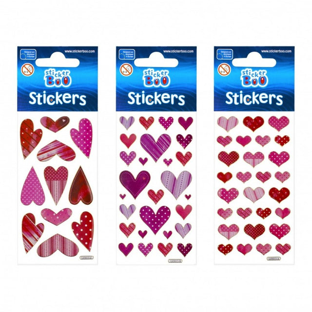 Abtibilduri - inimi rosu, roz, set 28 buc, Sticker Boo, 101525