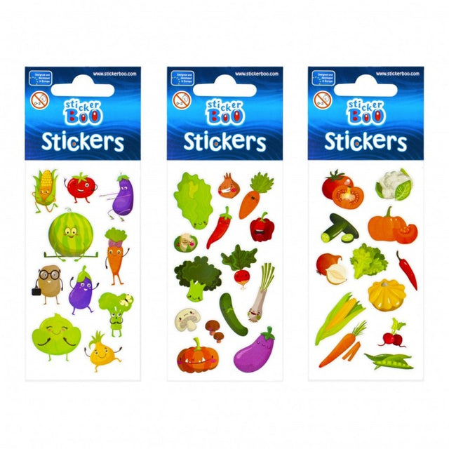 Abtibilduri - legume, set 14 buc, 7x18 cm, Sticker Boo, 483491