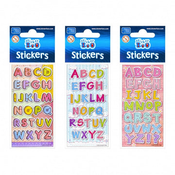 Abtibilduri - litere, set 26-28 buc, 7x18 cm, Sticker Boo, 382531