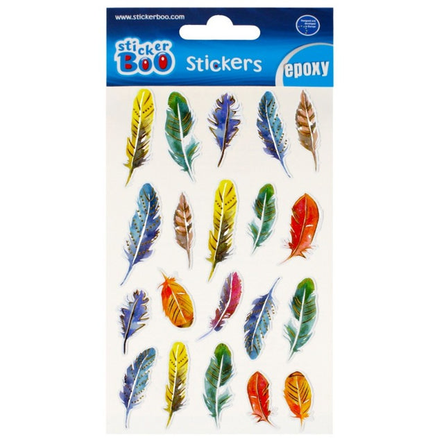 Abtibilduri - pene, set 20 buc, 20x10 cm, Sticker Boo, 493726