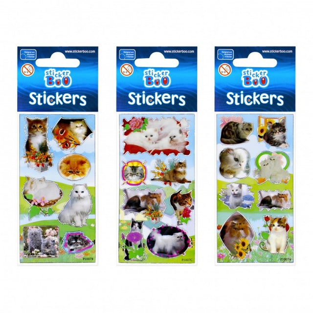 Abtibilduri - pisici, set 7-8 buc, 18x7 cm, Sticker Boo, 237280