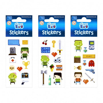 Abtibilduri - pixel, set 12 buc, 18x7 cm, Sticker Boo, 471545
