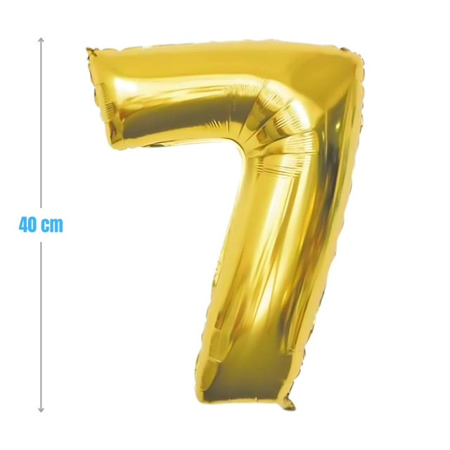 Baloane aniversare PartyGo cifra 7, 40cm, auriu, FB0018