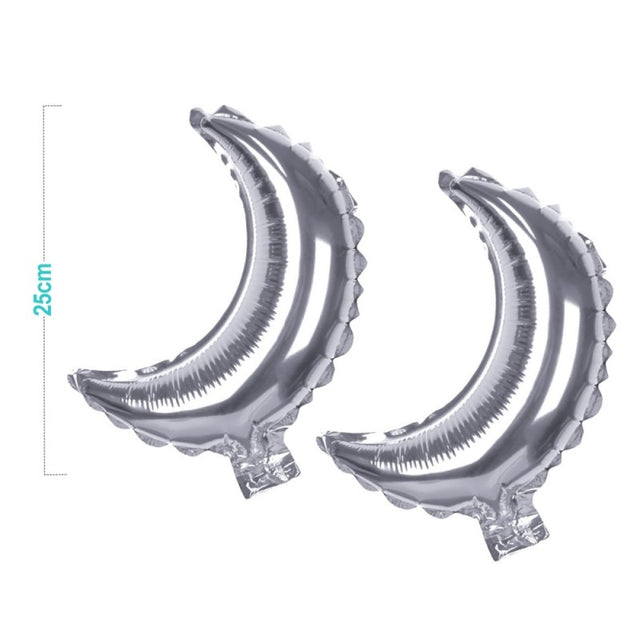 Balon din folie PartyGo Luna, 25cm, argintiu, FB1640, set 2 buc