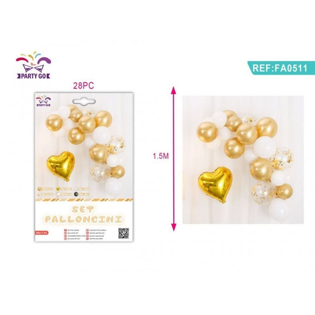 Ghirlanda din baloane PartyGo, auriu, FA0511, set 33 buc