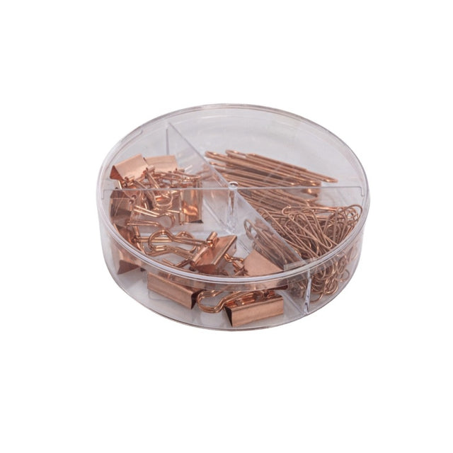 Accesorii set birou Cnx, 70 piese, bronz - agrafe, clips