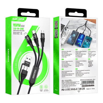 Cablu Date si Incarcare Kaku KSC-989, USB-A / USB-C la Lightning / MicroUSB / USB-C, 1.2m - Alb