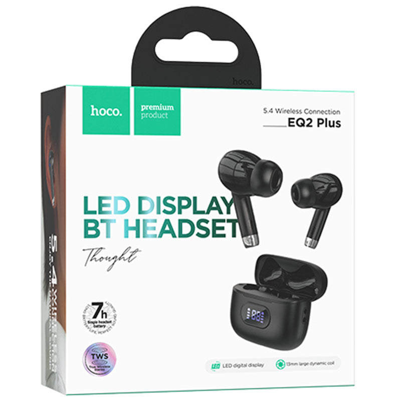 Hoco (EQ2 Plus) - Casti Wireless, Ear Buds, BT 5.3, 300mAh, Black