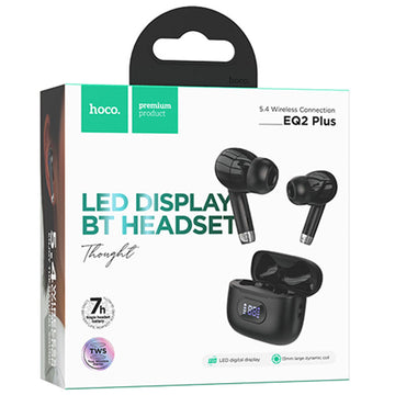 Casti Wireless Hoco EQ2 Plus, Ear Buds, BT 5.3, 300mAh - Negru