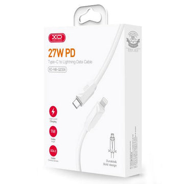 Cablu Date si Incarcare XO NB-Q233A, USB-C la Lightning, PD27W, QC3.0, 1m - Alb