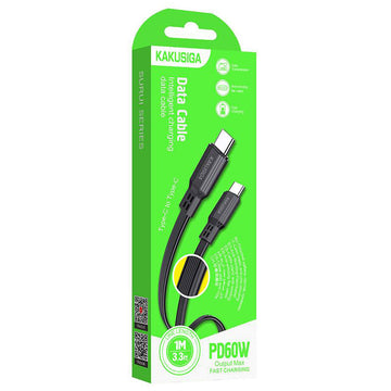 Cablu Date si Incarcare Kaku KSC-808, USB-C, PD60W, QC3.0, 1m - Negru