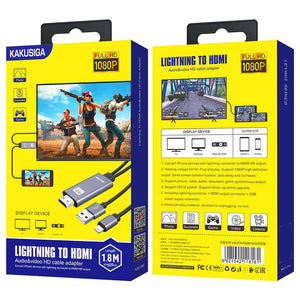 Adaptor Audio si Video Kaku KSC-556, Lightning la HDMI, 1.8m - Gri