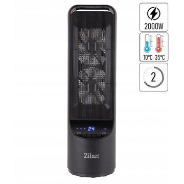 Aeroterma ceramica turn Zilan ZLN2052 negru 2000W, LED, telecomanda
