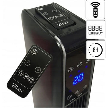 Aeroterma ceramica turn Zilan ZLN2076 negru 2200W, LED, telecomanda