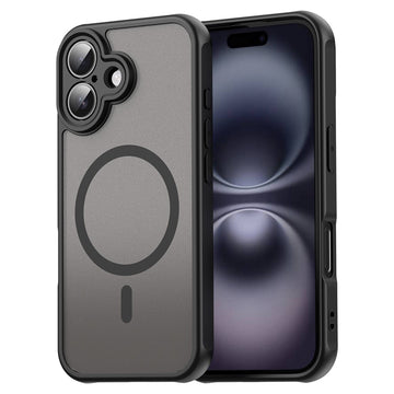 Husa MagFrost Pro pentru iPhone 14, Matte MagSafe, Frosted - Rama negru