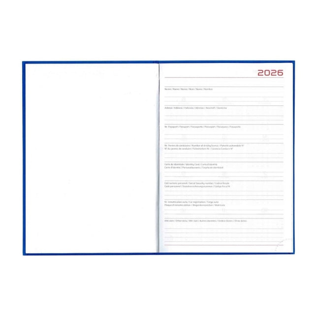 Agenda A5 datata 2026 Artibest EJ-1207, 336 pagini, coperta buretata turcoaz