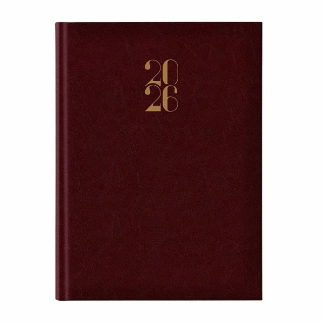 Agenda A5 datata 2026 Artilux EJ-1115, 336 pagini ivory, coperta buretata maro