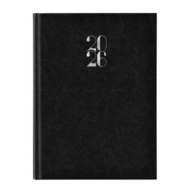 Agenda A5 datata 2026 Artilux EJ-1116, 336 pagini ivory, coperta buretata neagra