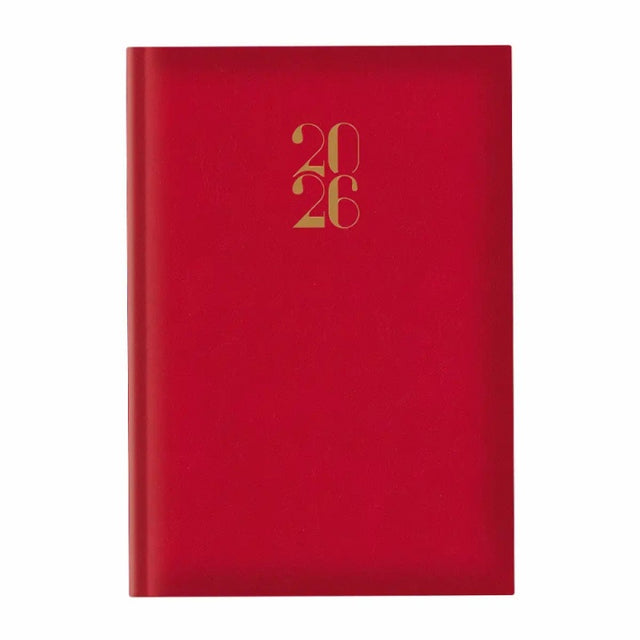 Agenda A5 datata 2026 Artilux EJ-1111, 336 pagini ivory, coperta buretata rosie