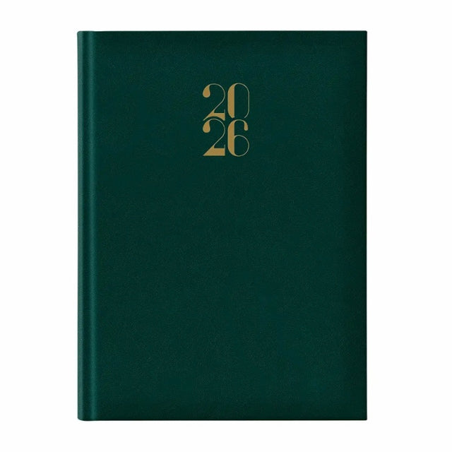 Agenda A5 datata 2026 Artilux EJ-1113, 336 pagini ivory, coperta buretata verde