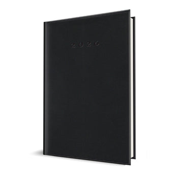 Agenda A5 datata 2026 Herlitz, 352 pagini, coperta buretata neagra