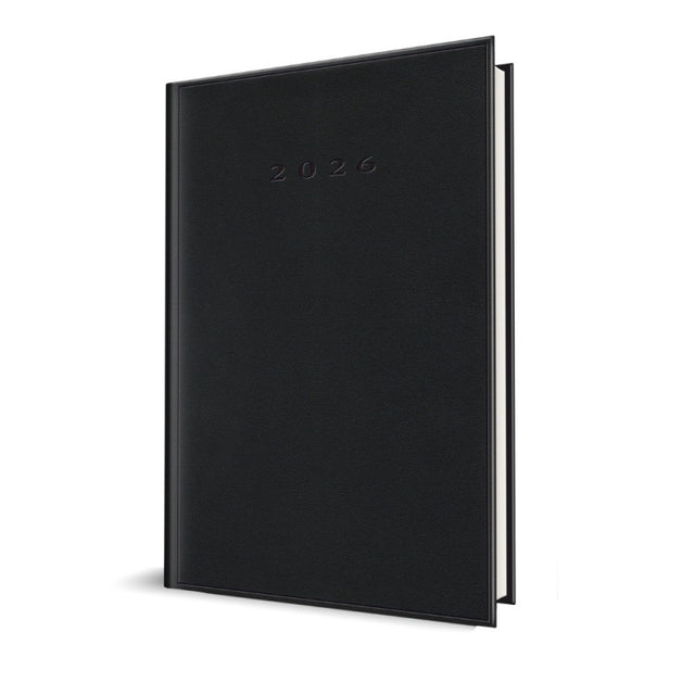 Agenda A5 datata 2026 Herlitz, 352 pagini, coperta buretata neagra